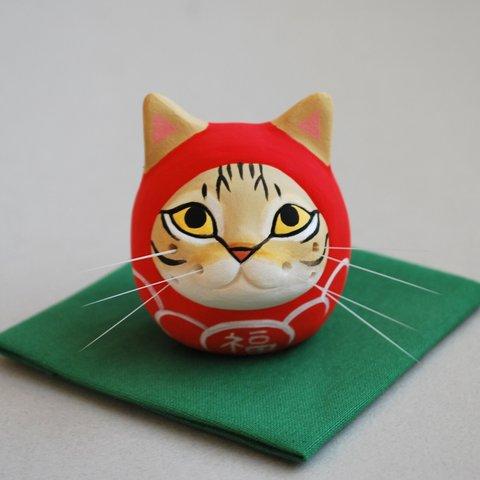 猫ヒゲスタンド（猫だるま・キジトラ）【受注制作】ご注文前には必ずメッセージで納期をお確かめください