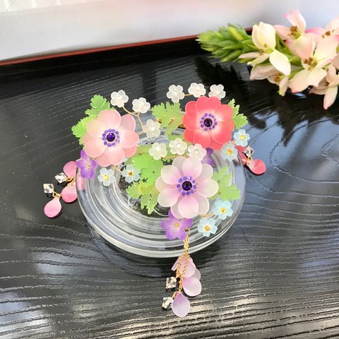 春のお花のミニブーケ💐〜ヘアクリップ〜