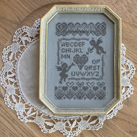 クロスステッチ刺繍キット(14) ブルー×グレー