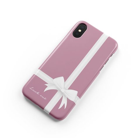 Gift♡モーヴピンク　名入れ/スマホケース/iPhoneケース/iPhoneXR/iPhone8/iPhone11pro/XZ3/Xperia