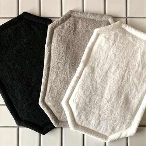 Octogonale Tea mat ベルギーリネン無地　オクトゴナルティーマット　プレースマット　ランチョンマット　おやつマット　テーブルマット　ディスプレイマット　おうちカフェ　八角形　