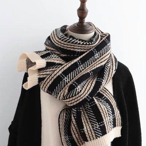 毛糸マフラー、編みのマフラー、秋、冬のマフラー、防寒対策