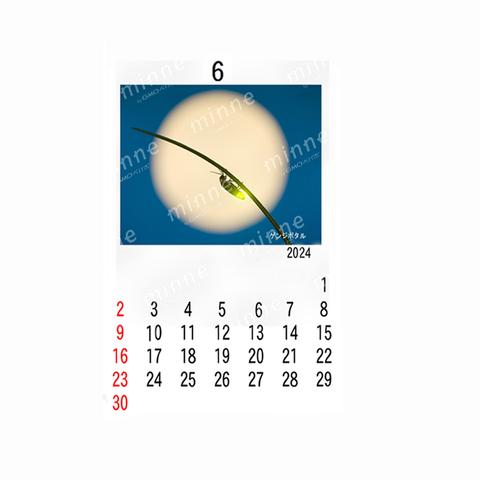 2024　6月　スマホ用壁紙　デジタルカレンダー