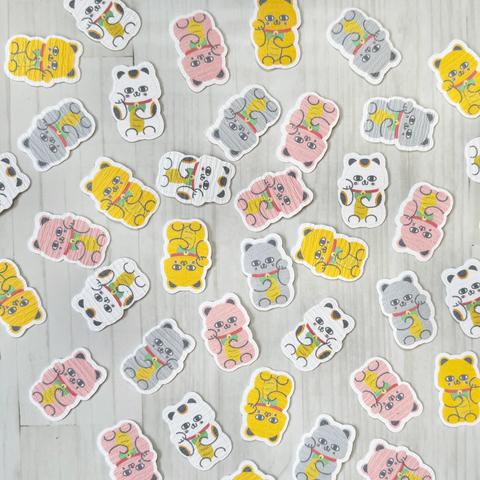 【40枚】招き猫　和紙のフレークシール/Manekineko(beckoning cat)Washi stickers/Japanese traditional paper stickers