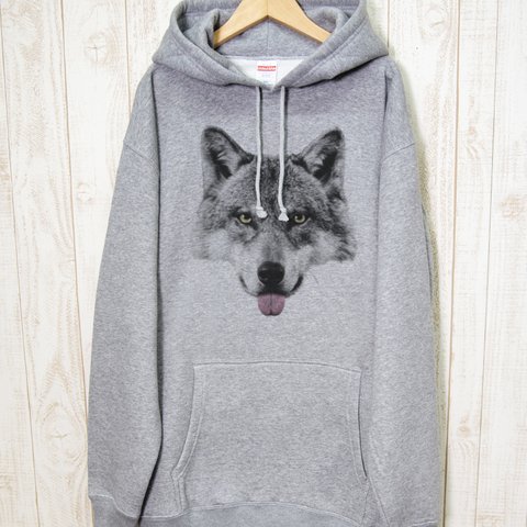 ronronWOLF BIG HOODIE　Beh（ヘザーグレー） / R022-PB-GR