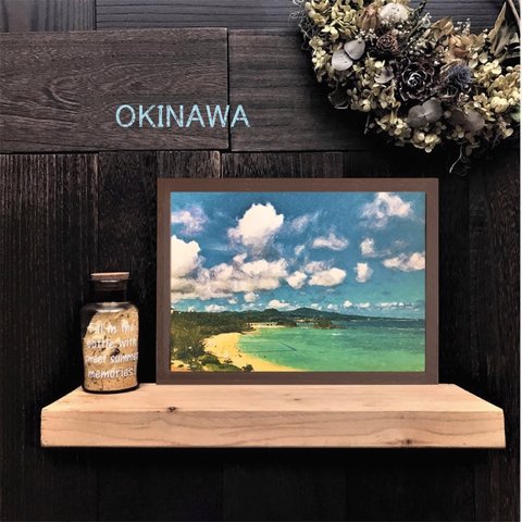 【送料無料】南国の風景☆OKINAWA No.396 　　                 フレーム付　A4サイズ