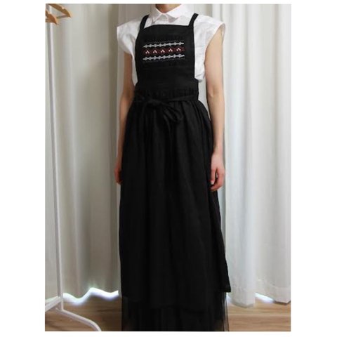 gosenfu smocking apron dress/五線譜スモッキングエプロンドレス