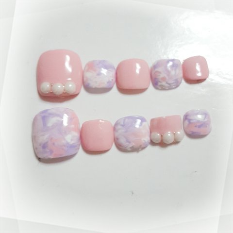 marble Footネイルチップ Pink