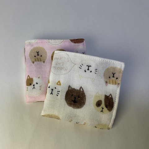 子供ハンカチ（まあるいねこさん）２枚セット