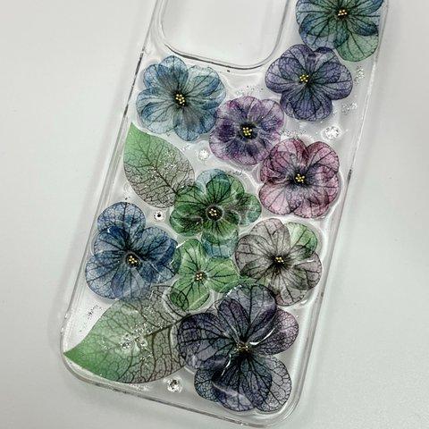 紫陽花のスマホケース　ステンドグラス風コスパ最高 iPhone ケース