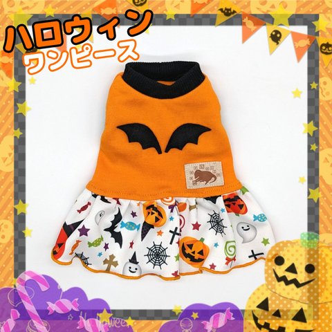 【ハロウィン🎃】ミーアキャット用服　かぼちゃのワンピース