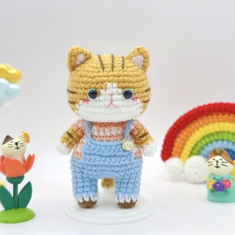 茶トラ　茶白　猫ちゃん　あみぐるみ　ハンドメイド