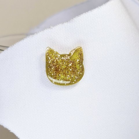 2way金ラメ金猫アクセサリー(マグネット)