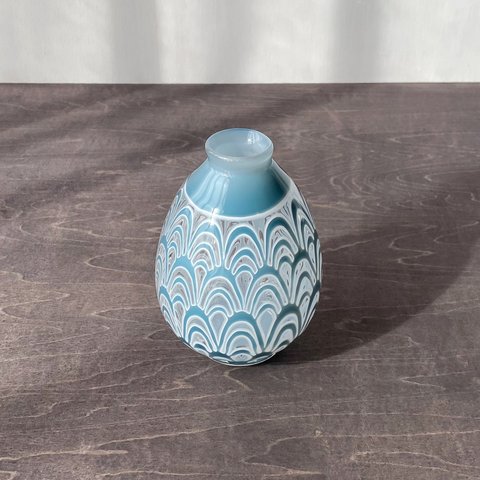 pattern vase　花挿し　藍波