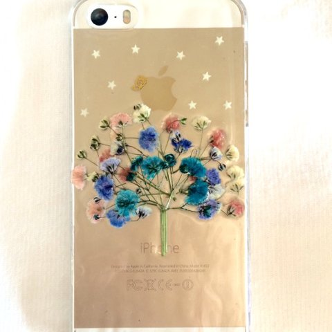 iPhoneケース    かすみ草の木と光る星 Ver.2