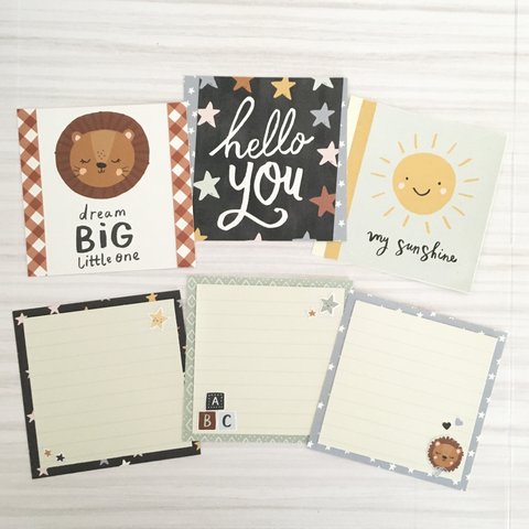 ＊SALE ポケットアルバム用  ましかく　アクセント&コメントCard  6枚セット　hello you