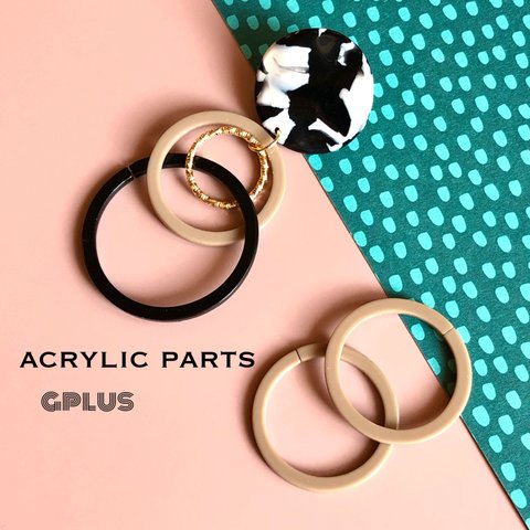 ★sale★送料無料【6pcs アクリルデザイン⑲ベージュS】 チャーム パーツ 