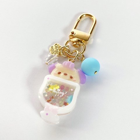 [3月22日販売]Mini cream soda dog shaker keychain(purple)