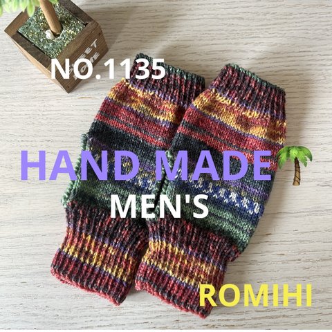 NEW🌎NO.1135  HAND MADE〜OPALメンズハンドウォーマー〜