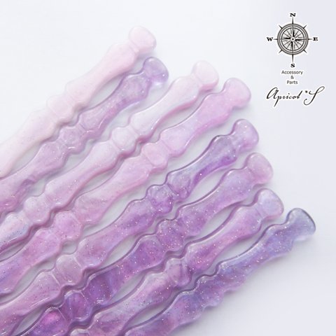 アセテート マーブル かんざし・１本 （ 紫 / パープル ）ラメ 簪 シンプル プラスチック