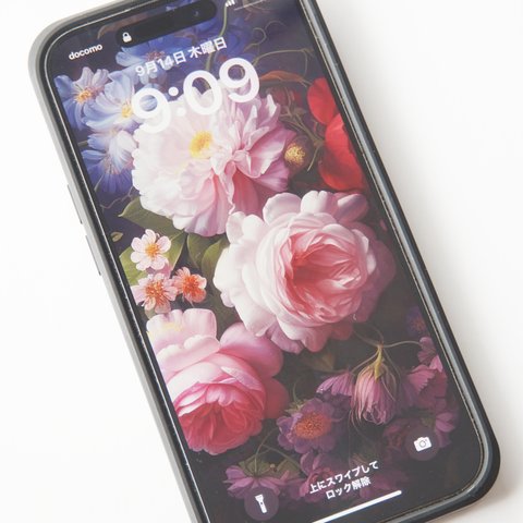 ピンクの花のスマートフォン壁紙　AI006