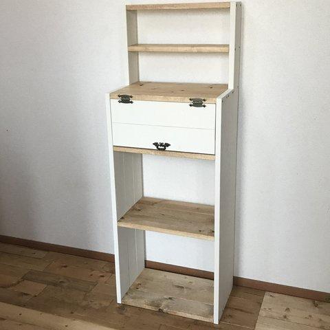 電話台・FAX台にも… 上段飾り棚付きキャビネット display　shelf　cabinet　ｈ120　WWB　