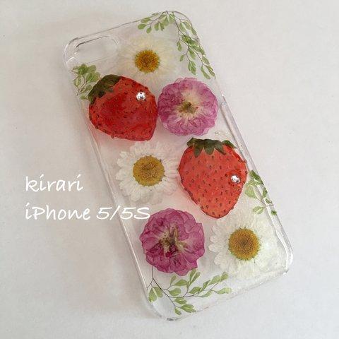 本物！？ イチゴ iPhone5/5S 苺 薔薇 ノースポール アジアンタム