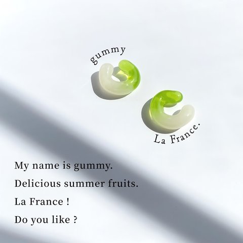 gummy ☽ La France  ⌘ イヤーカフ  イヤカフ ノンホールピアス クリア クリアアクセサリー 