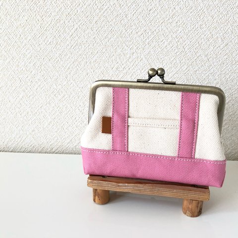 【トートバッグ風】がま口財布 (さくら色)ピンク