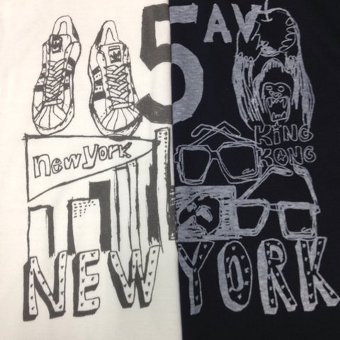 らくがきtee New York長袖黒