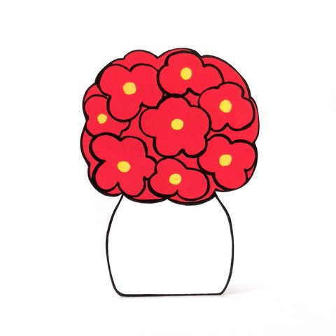 赤いお花の絵