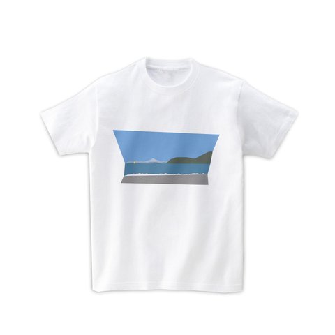 旅Tシャツ-神奈川逗子海岸（白）