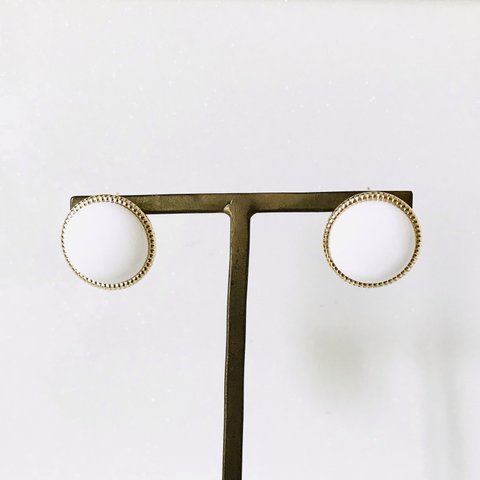 White Gold Stud 15mm Earrings