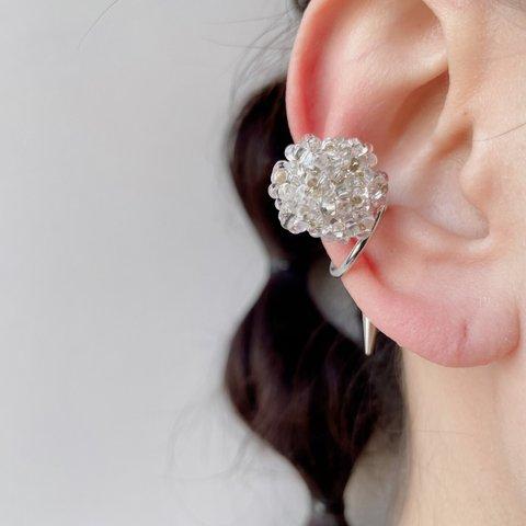 クリアシルバー*【ear cuff 一粒】