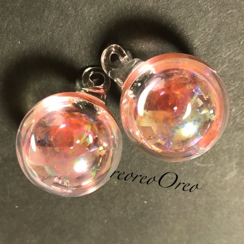 Water glas charm (L  ピンク)♡ しゃぼん玉チャーム