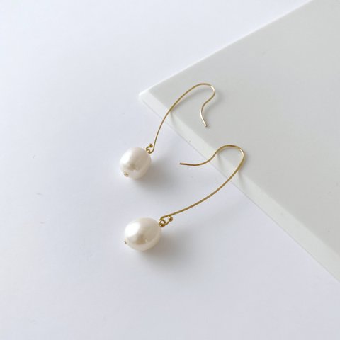 淡水真珠：baroque pearl long hook