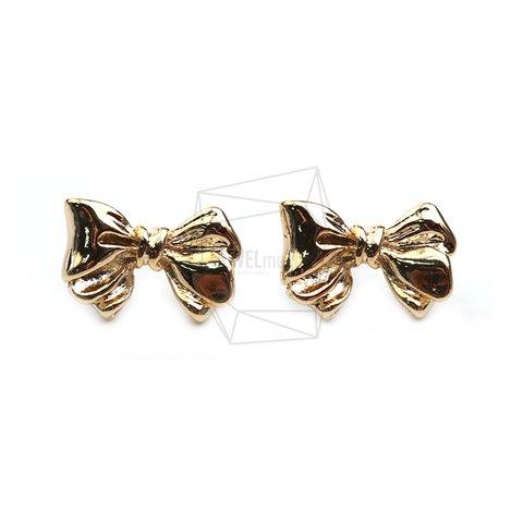 ERG-2424-G【2個入り】リボンピアス,Ribbon Earring/14.4mm X 21.5mm