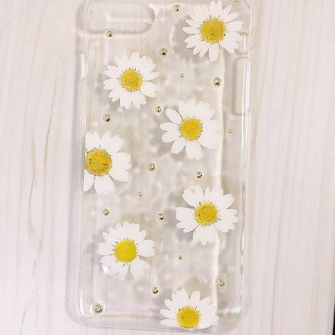 【受注製作87】iphone/スマホ 押し花ケース　本物のお花使用