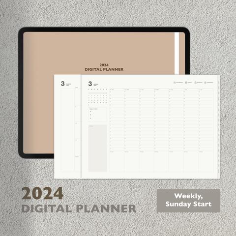 【3月始まり】デジタルプランナー｜日曜始まり｜WEEKLYタイプ