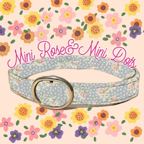 43800 mini rose&mini dots＊迷子札付＊フルオーダーの軽い首輪