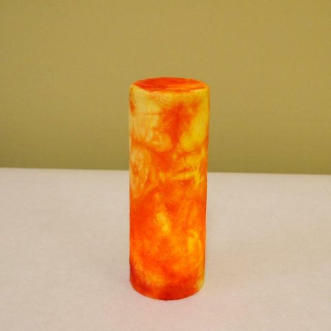 和風照明　インテリア照明　CAD-7027 和紙キャンドルＬＥＤ　阿波手漉き楮和紙　もみ染紙（橙色）（ＬＥＤキャンドルホルダー） 