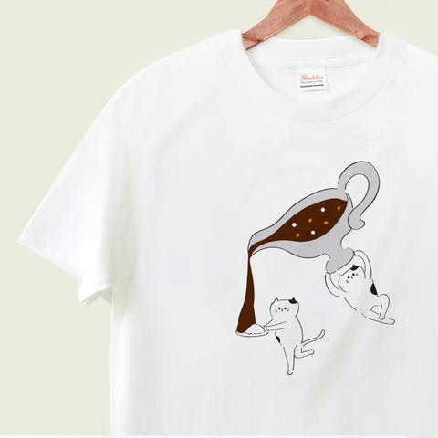 〈 ロンTへの変更もできます 〉ねこカレー Tシャツ