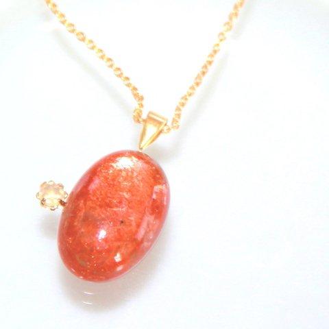 k18gp Opal & Sunstone Necklace