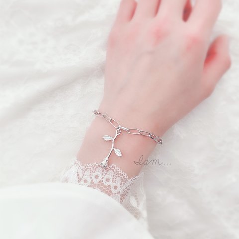 1/12新作＊ silver heart oval chain bracelet