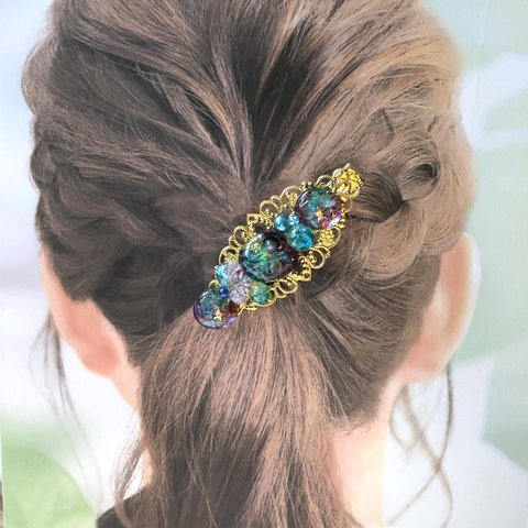 キラキラ星グラデーションヘアクリップ☆