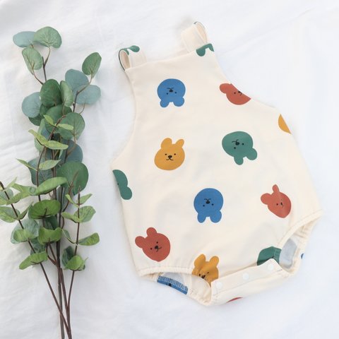 Baby salopette bloomers【colorful bear】