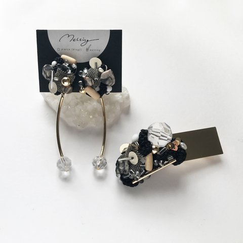 mineral earring & barrette