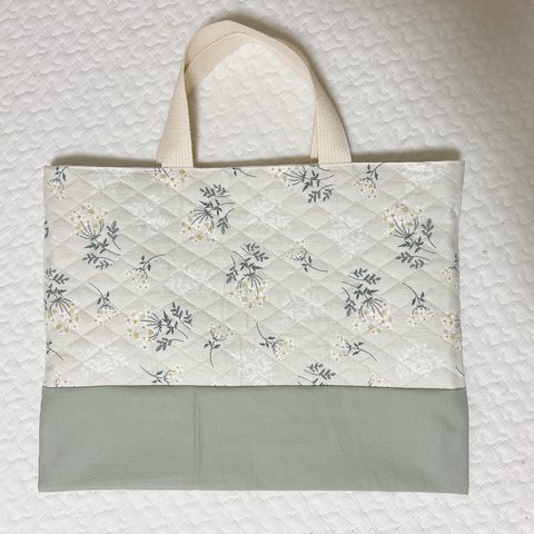 キルティング　花柄　レッスンバッグ　🌼