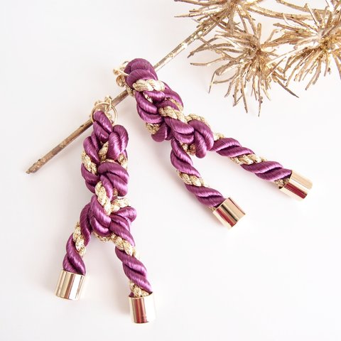 tieピアス/イヤリング（purple）