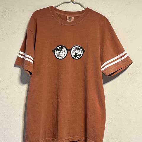 サマー　サングラス柄　レディースTシャツ【S～4L】綿100%